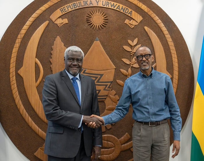 Komisiyo y’Umuryango w’Afurika yoherereje Perezida Kagame ubutumwa bw’ishimwe